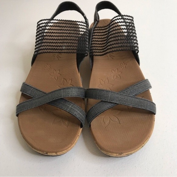 Skechers Cali Beverlee High Tea Wedge Heel Slingback Slide Black Women's Size 9 - Picture 4 of 14